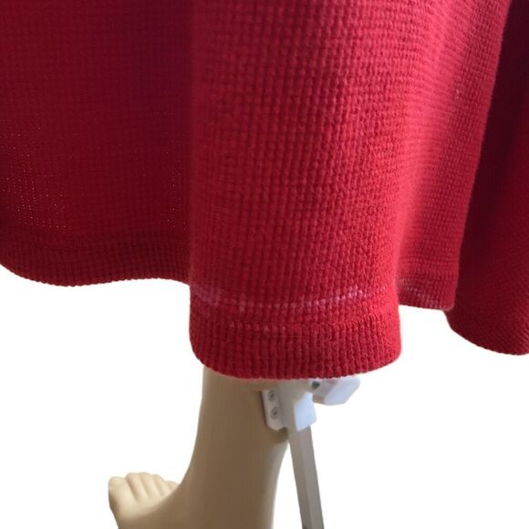 Lauren Ralph Lauren Red Cotton V-Neck Button Academia Midi Flare Dress Small - Picture 12 of 17